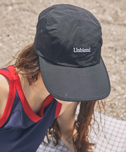 Unblend】ロゴ刺繍 ドローコード ナイロン ジェットキャップ Unblend