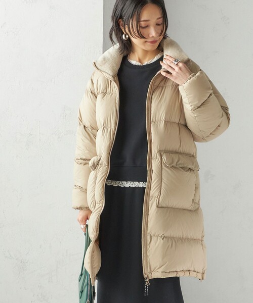 SHIPS別注】TAION:〈手洗い可能〉ネック ボア ダウン コート（ダウン