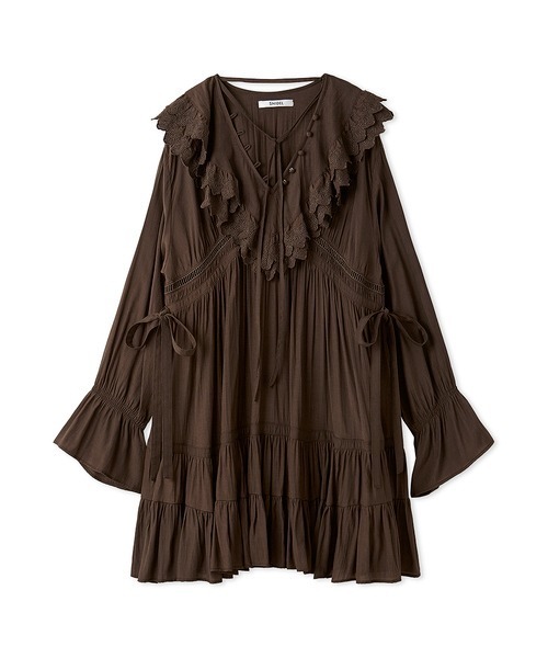 SNIDEL（スナイデル）の「コットンライクラッフルカラーチュニック