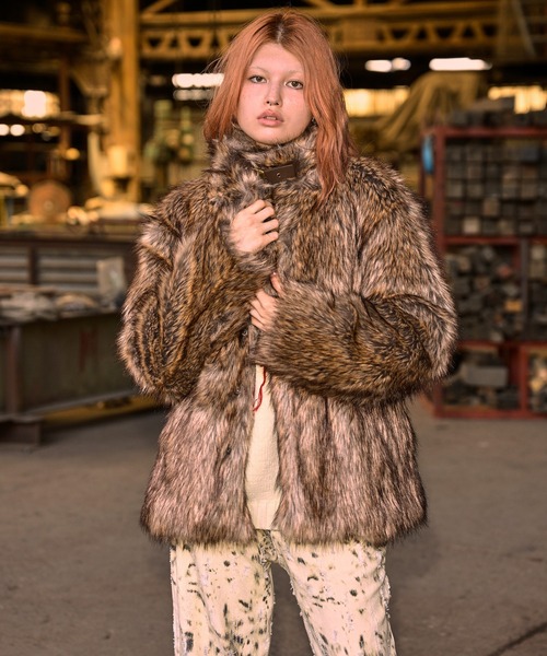 セール】Fauxファースタンドカラーコート（その他アウター）｜ACLENT