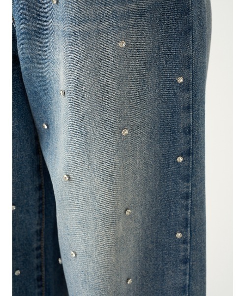 FRAY I.D（フレイアイディー）の「ハイウエストワイドビジューデニム