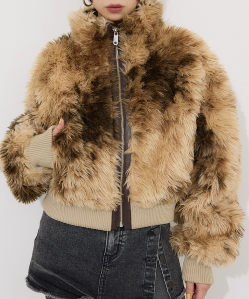 SLY（スライ）の「CURLY BOA CROP BZ カーリー ボア クロップ ブルゾン