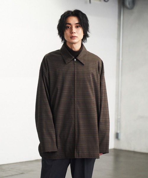 DOOPZ（ドープス）の「Oversized zip up check shirt jacket