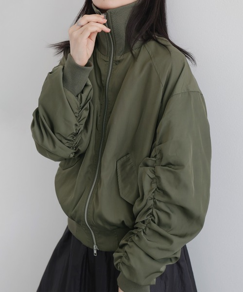 セール】ギャザースリーブWジップブルゾン（ブルゾン）｜LIAN（リアン