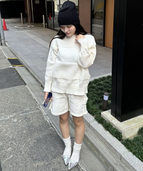 ベルシジア MOAT ショートパンツとニット帽セット ニットスキッパー＋