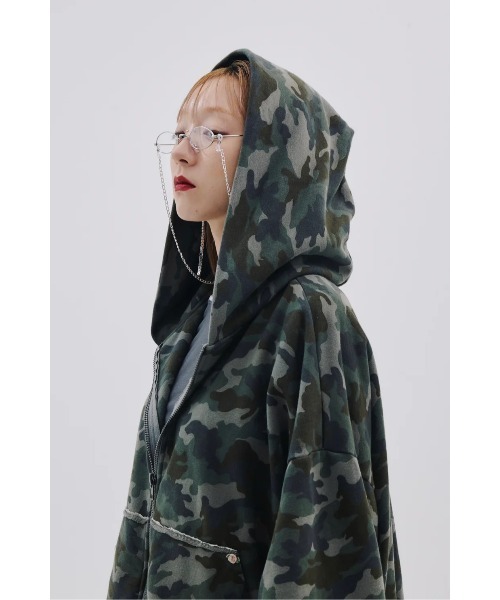 neith.（ネイス）の「neith./ネイス/Layered Crush Hoodie(Camo×Gray