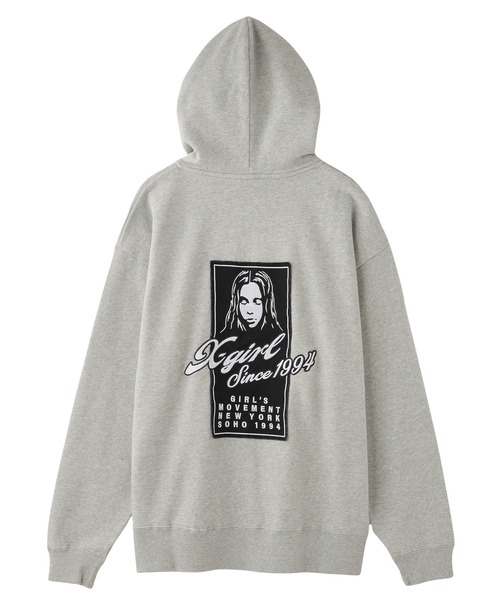 FACE BOX PATCH ZIP UP SWEAT HOODIE（パーカー）｜X-girl（エックス