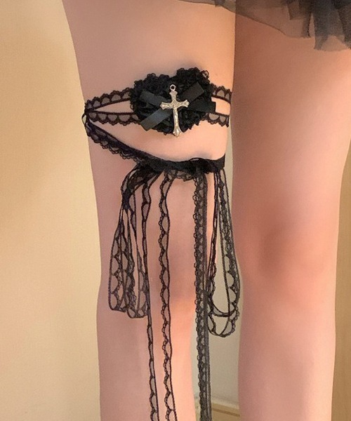 urge select】レースリボン ハート×クロス 眼帯/チョーカー/ガーター