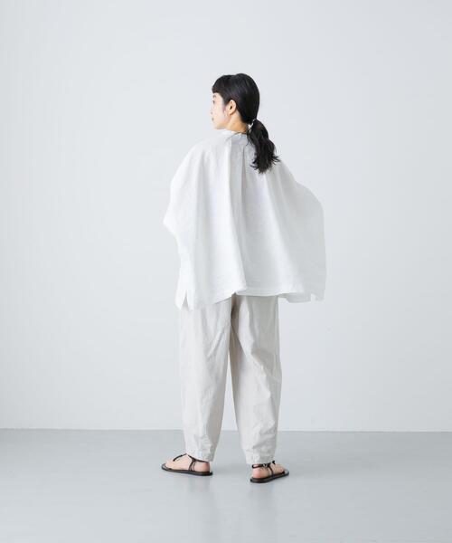 かぐれ（カグレ）の「リネンスクエアケープシャツ（シャツ/ブラウス