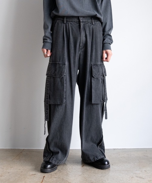 CASPER JOHN（キャスパージョン）の「Denim parachute cargo pants
