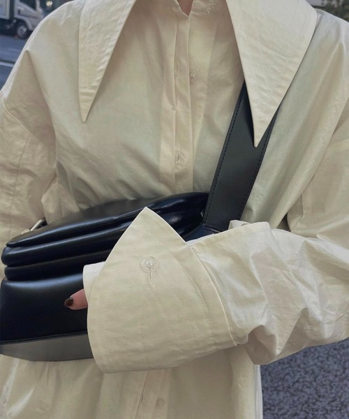 Ameri（アメリ）の「LONG COLLAR CALENDERING SHIRT（シャツ/ブラウス