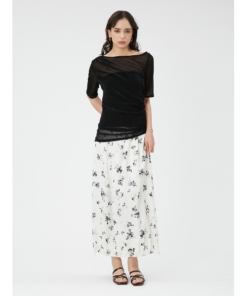 FRAY I.D（フレイアイディー）の「シアーベロアドレープトップス（T