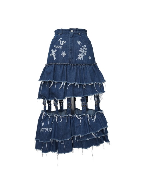 rurumu:（ルルムウ）の「rurumu:/ルルムウ/torn denim tiered SK