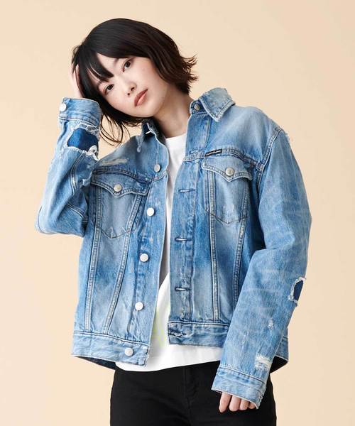 セール】デザイン トラッカー デニム ジャケット（デニムジャケット