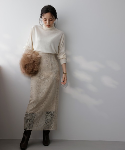 anuans（アニュアンス）の「コードレースハイウエストタイトスカート