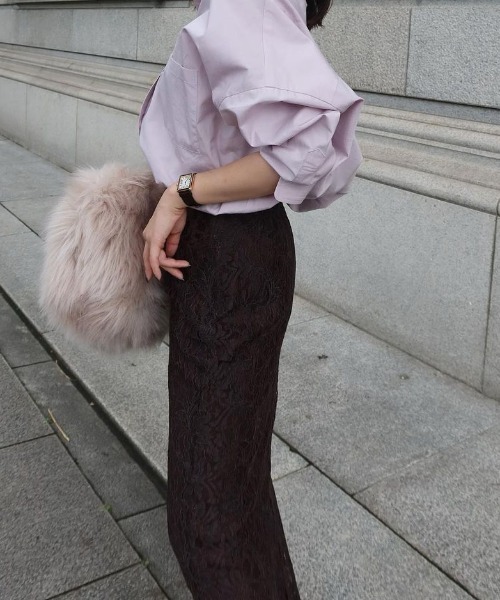 anuans（アニュアンス）の「コードレースハイウエストタイトスカート