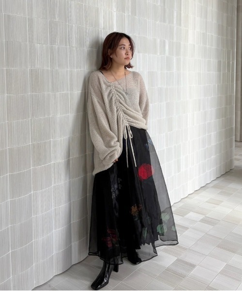 Ameri（アメリ）の「AMANDA SHEER PLEATS SKIRT（スカート）」 - WEAR