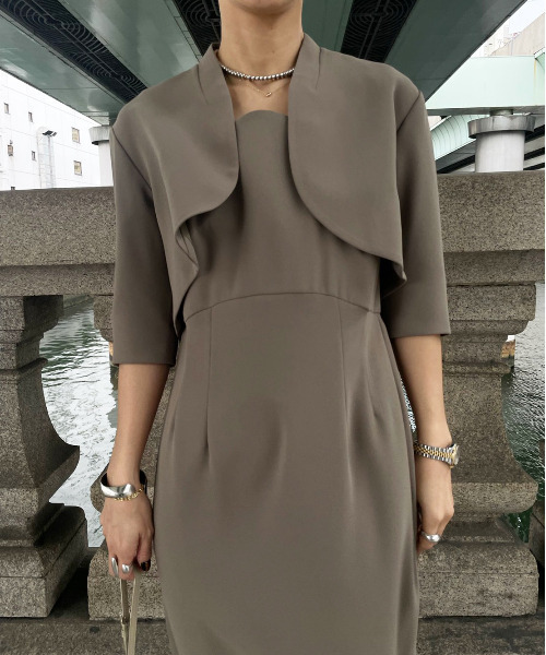 Ameri（アメリ）の「3WAY CURVE BOLERO SET DRESS（ワンピース）」 - WEAR
