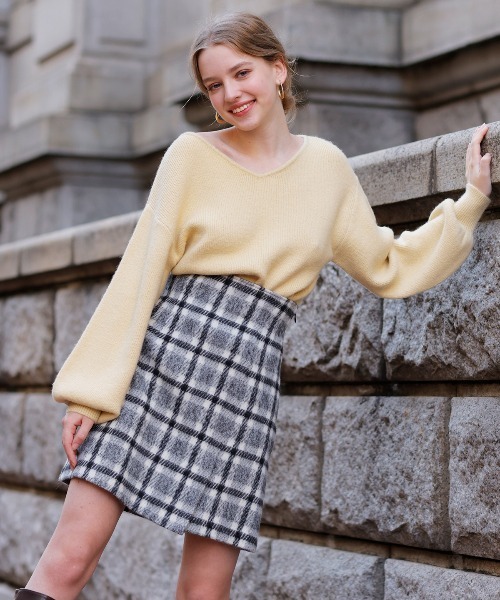 AND COUTURE（アンドクチュール）の「ウールシャギーチェックミニ