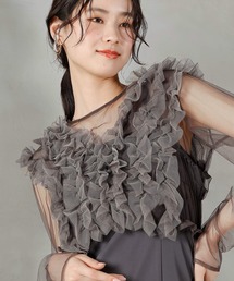 チュールワンピース」に該当するブラウン/茶色系のファッション通販