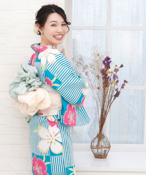 浴衣 帯 2点セット 綿100% 選べるレトロモダン柄 兵児帯 ゆかた帯