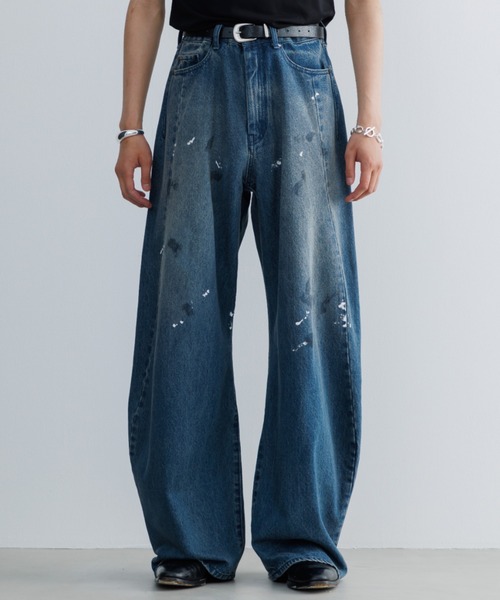 Baggy silhouette curve denim / バギーシルエットカーブデニム