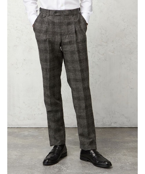 MARLANE別注】TRANS CONTINENTS チェック柄 セットアップパンツ グレー