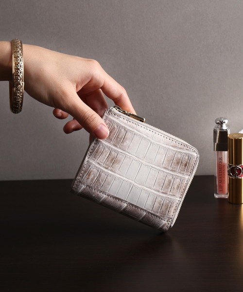 ヒマラヤクロコダイルレザーミニ財布L字ファスナー（財布）｜sankyo