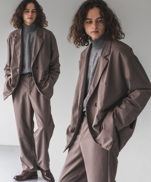 セール】ニュアンスカラーダブルセットアップ オーバーサイズ