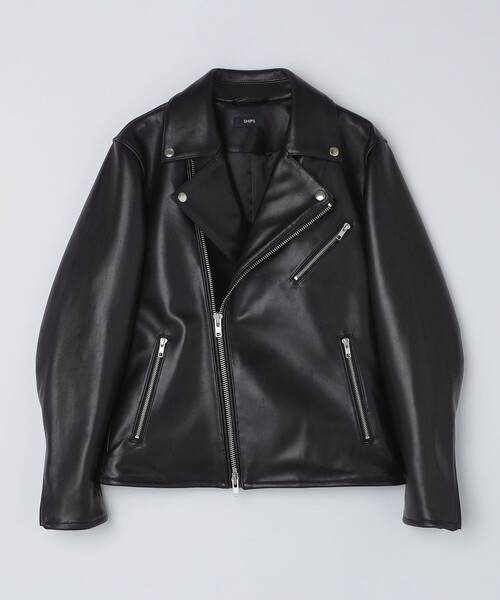 SHIPS: ラムレザー ダブル ライダースジャケット（ライダース