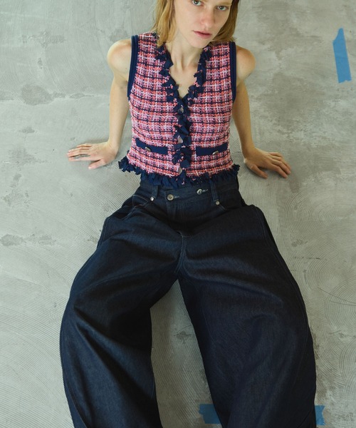 PRE-ORDER】Tweed Knit Vest/ツイードニットベスト（ベスト）｜MAISON