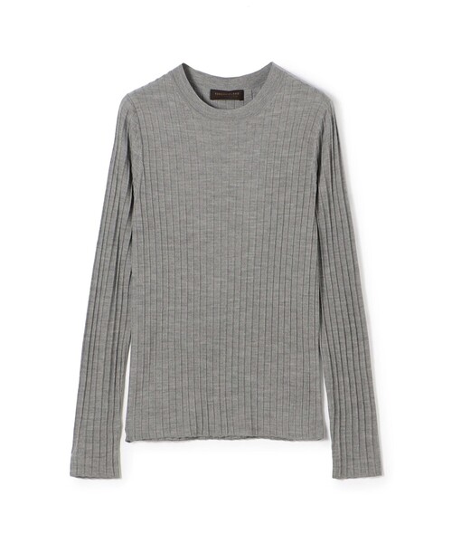 カシミヤシルクリブ クルーネックプルオーバー（ニット/セーター