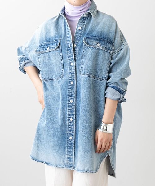 Whim Gazette 11oz ケミカルデニムシャツワンピース