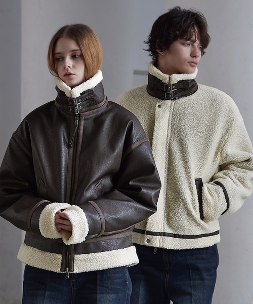 CLEL】4way Reversible Faux Shearling Jacket / 4way リバーシブル