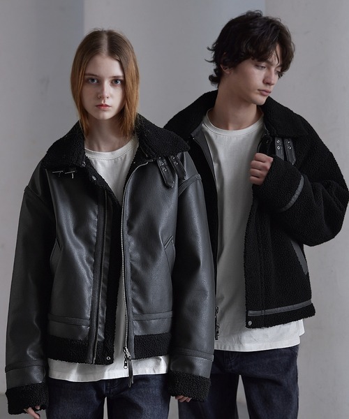 CLEL】4way Reversible Faux Shearling Jacket / 4way リバーシブル