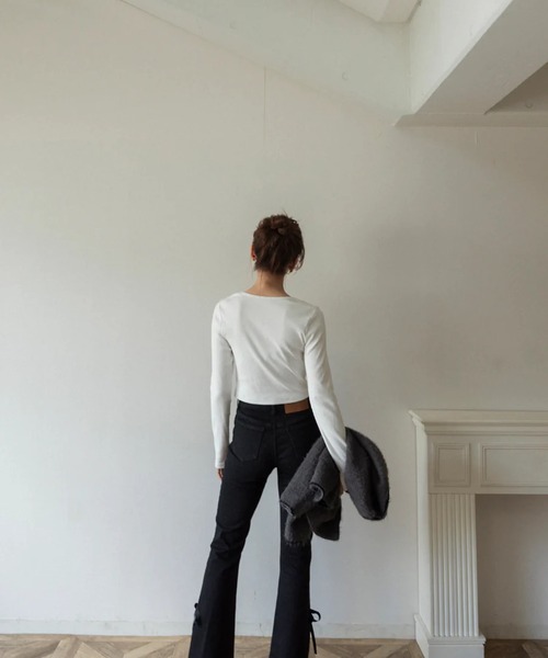 サイドスリットデニムリボンパンツ（デニムパンツ）｜RANCLIC（ラン