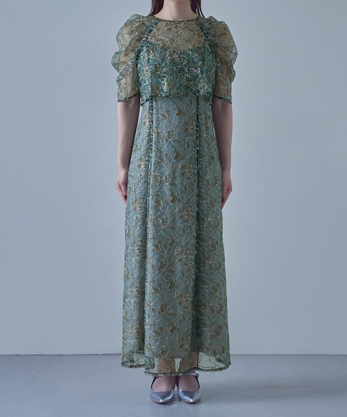 刺繍レースレイヤードドレス（ドレス）｜etoll.（エトル）の