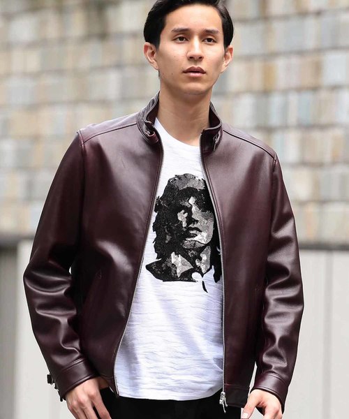 MEN'S BIGI（メンズビギ）の「ラムレザー シングルライダース