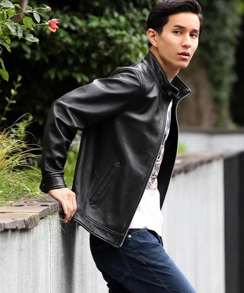 MEN'S BIGI（メンズビギ）の「ラムレザー シングルライダース