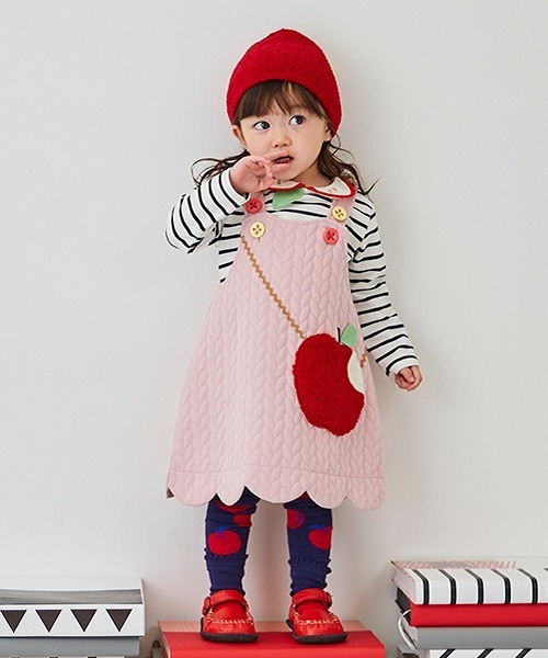 baby cheer（ベイビーチアー）の「りんごジャンパースカート
