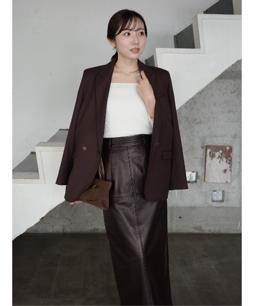 シルクカシミアブレンドデコルテリブニット（ニット/セーター