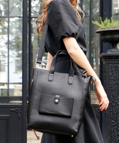 PURIL（ピュリル）の「【PURIL】フェイクレザーA4/2wayスクエア