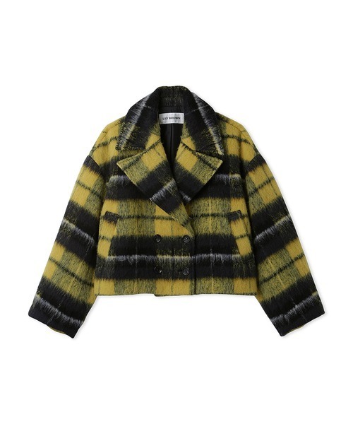 LILY BROWN（リリーブラウン）の「ダブル釦ショート丈チェックコート