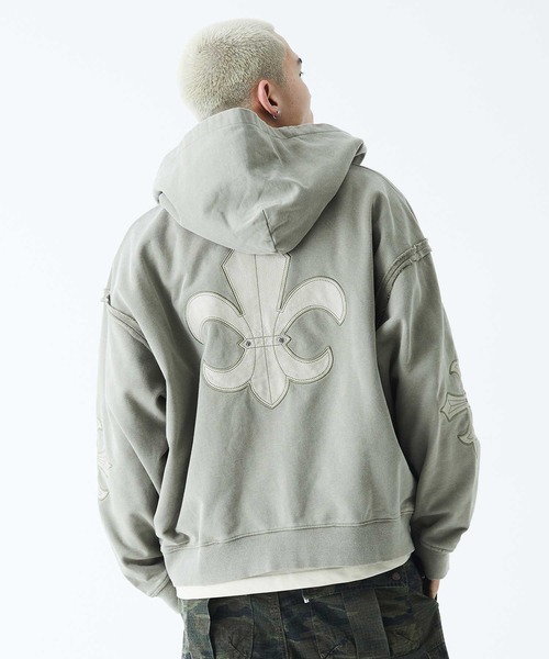 SUPPLIER（サプライヤー）の「フーディー｜Fleur Leather Patch Zip