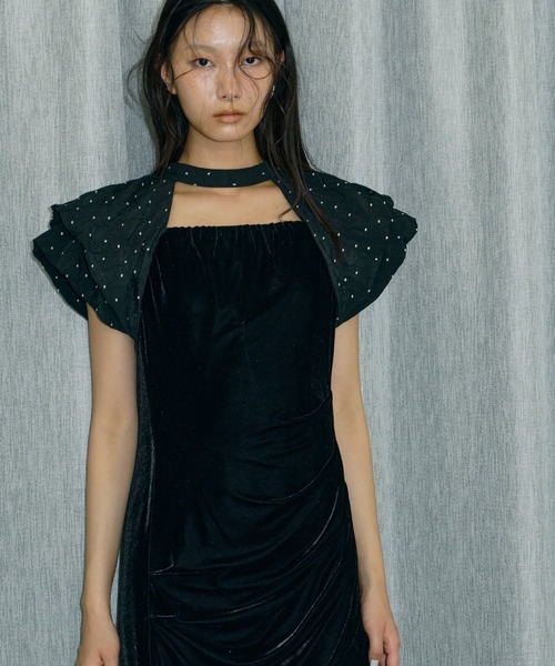セール】ドレープベロアドレス / drape velour dress（ドレス