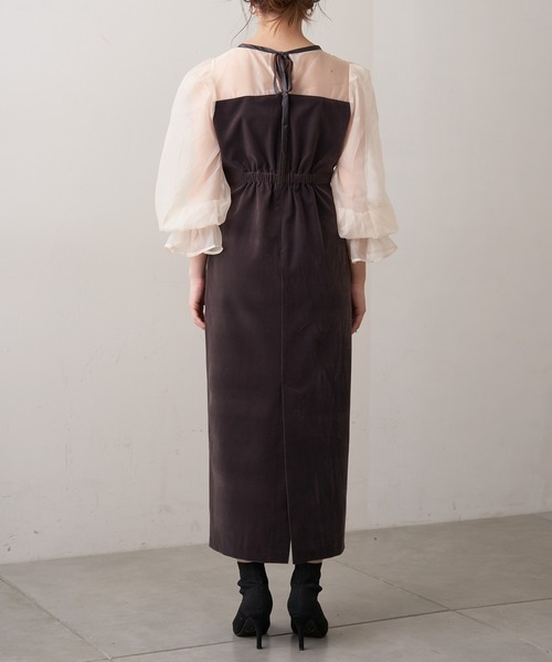 Chico（チコ）の「【SALON by Chico限定】配色シースルータイトロング