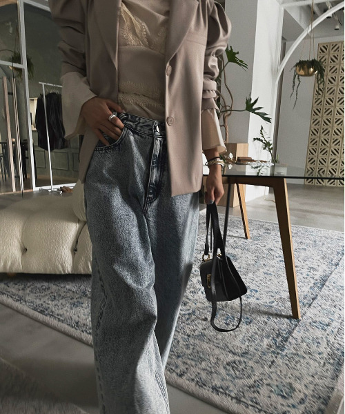 Ameri（アメリ）の「WIDE CHEMICAL DENIM PANTS（デニムパンツ）」 - WEAR