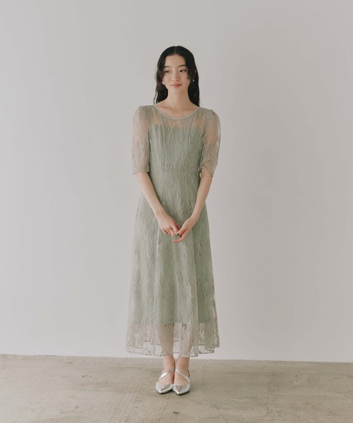 スパンコールアネモネドレス【結婚式 二次会 同窓会 成人式 パーティー