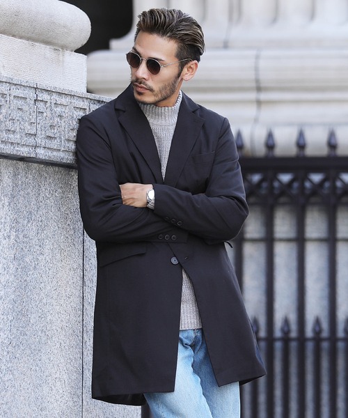 セール】TR ストレッチ メンズ チェスター コート スプリングコート