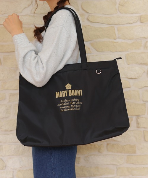 ゴールドロゴプリント舟型 トート（トートバッグ）｜MARY QUANT